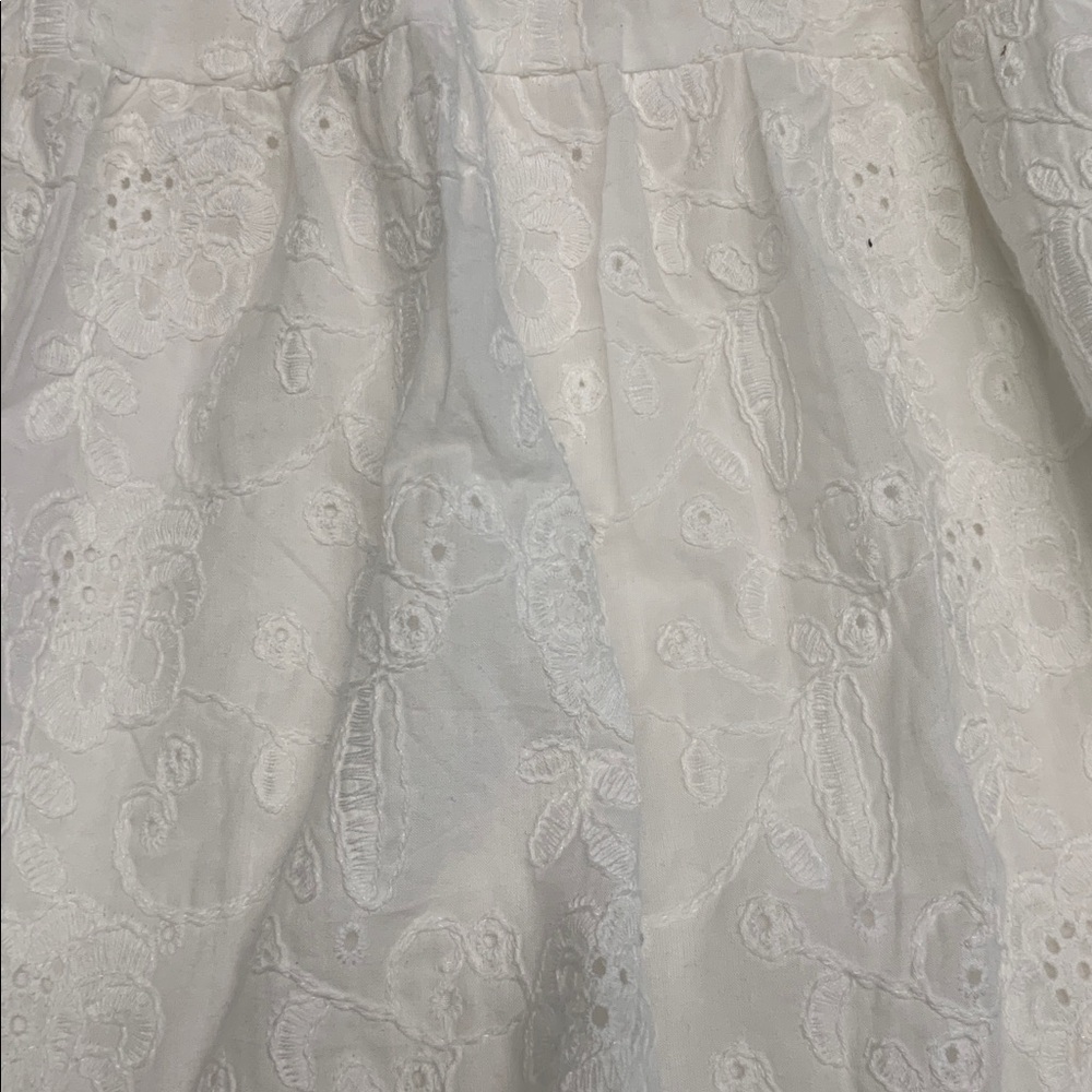 White Eyelet Spaghetti Strap Babydoll Dress - Picture 6 of 12
